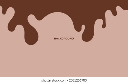 Abstract wave chocolates color background. Vector illustration with splash, dripping, and melted.