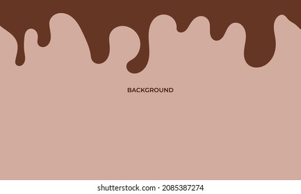Abstract wave chocolates color background. Vector illustration with splash, dripping, and melted.