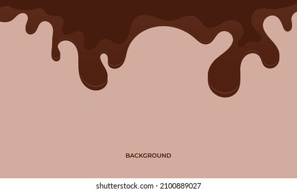 Abstract wave chocolates color background. Vector illustration with splash, dripping, and melted.