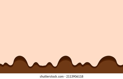 Abstract wave chocolates color background. Vector illustration with splash, dripping, and melted.