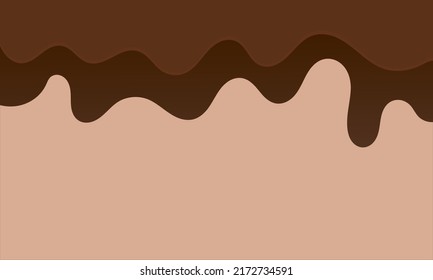Abstract wave chocolates color background. Vector illustration with splash, dripping, and melted.