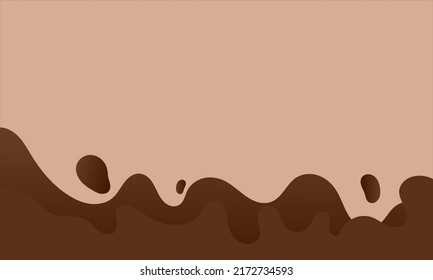 Abstract wave chocolates color background. Vector illustration with splash, dripping, and melted.