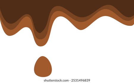 Abstract wave chocolates color background. Vector illustration with splash, dripping, and melted.
