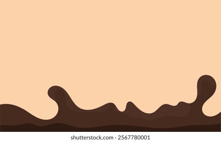 Abstract wave chocolates color background. Vector illustration with splash, dripping, and melted.