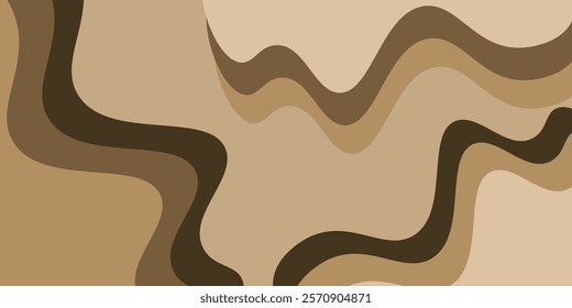 Abstract wave chocolates color background. Vector illustration with splash, dripping, and melted.