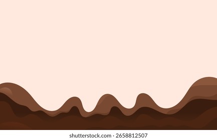 Fondo de color de chocolates de onda Abstractas. Ilustración vectorial con salpicaduras, goteo y derretido.