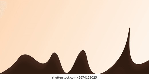 Fundo de cor de chocolates de onda abstrata. Ilustração vetorial com splash, gotejamento e derretido.
