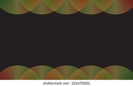Antecedentes del círculo ondulado abstracto. Vector de graduación de color amarillo verde naranja