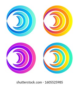 Abstract Wave Circle Vortex Color Vector Logo