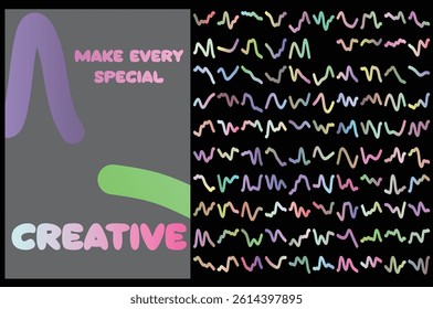 Abstract Wave and Color Lines with Gradient, Vector Pattern with Wavy Shapes, 3D Colour Graphic Design Elements, Squiggle Rainbow Ribbons with Gradation, circle shapes , rounds , curvy wave lines patt