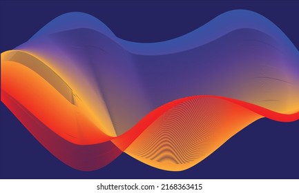 Abstract wave color on blue background.