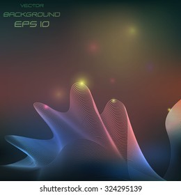 abstract wave, colored lights, light vector