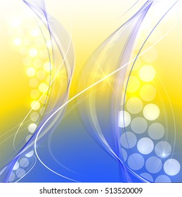 Abstract wave colorful abstraction background blue yellow