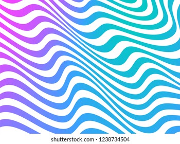 Abstract wave colorful background in vector. Modern blue and pink wallpaper with lines. 
