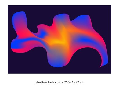 Abstract wave colorful glowing light mesh gradient background wallpaper template illustration