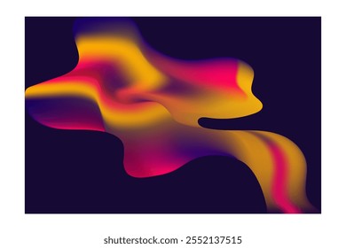 Abstract wave colorful glowing light mesh gradient background wallpaper template illustration