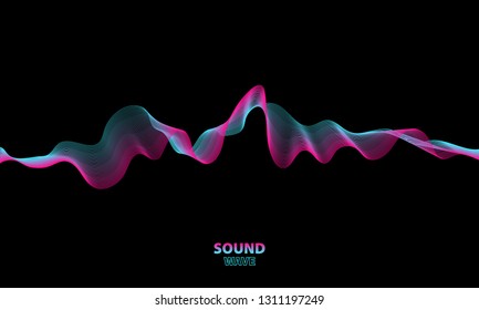 Abstract wave colorful vector background. Music sound or energy concept.