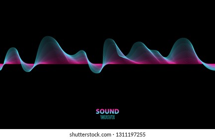 Abstract wave colorful vector background. Music sound or energy concept.