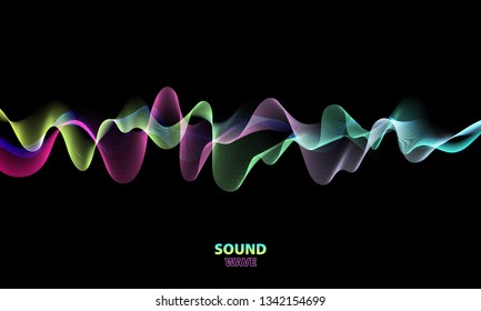 Abstract wave colorful vector background. Music sound or energy concept.