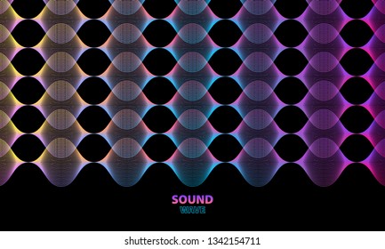 Abstract wave colorful vector background. Music sound or energy concept.