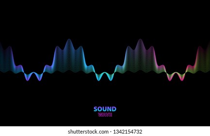 Abstract wave colorful vector background. Music sound or energy concept.