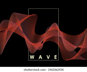 Abstract wave with connected dots. Digital background with particles. 3D grid surface in technology style. Big data. Vector illustration for poster, cover, banner or placard.