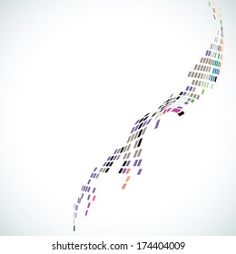 Abstract wave consists of square  background