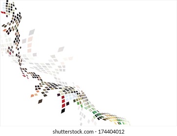 Abstract wave consists of square  background