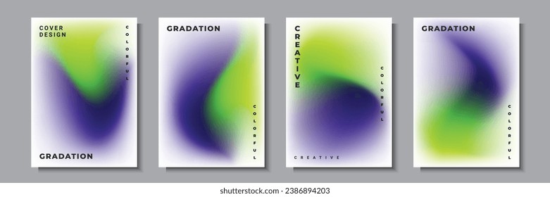 Gráfica de fondo de la plantilla de cobertura de onda abstracta, gráfico vectorial, gradiente multicolor