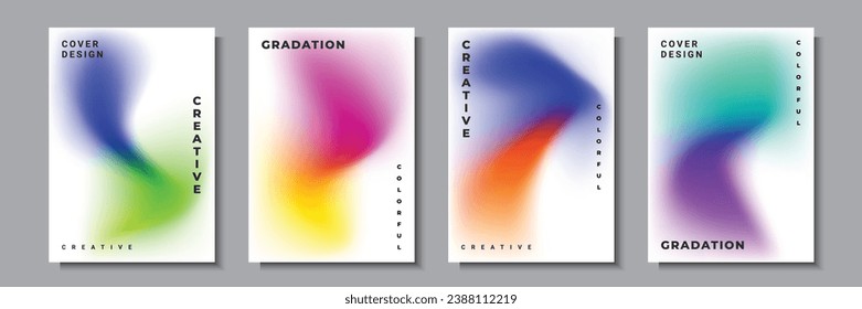 Abstract wave cover template background collection vector graphic, multicolored gradient