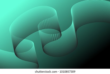 Abstract Wave Created Using Blend Tool. Color Waved Lines for Banner, Website, Flyer Design, Web Design. Color Blend.