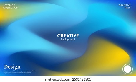 Abstract wave creative background with elegant blue and yellow sky energy combination, minimalist pastel colors,