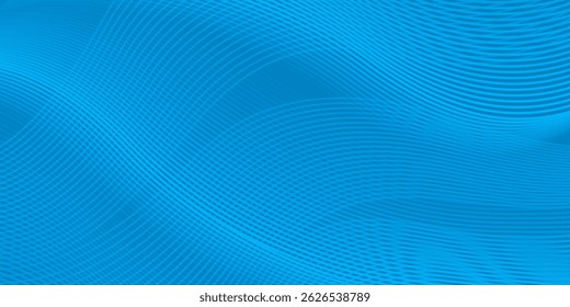 Fondo de curva de onda Abstractas en color azul. Fondo moderno del Vector 3D para su diseño.
