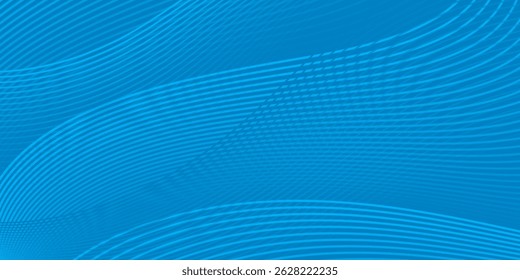Fondo de curva de onda Abstractas en azul. Fondo moderno del Vector 3D para su presentación, cartel, folleto.