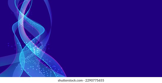 Abstract wave curve background in pink and blue gradient. It is suitable for landing pages, websites, banners, posters, events, etc. Vector illustration.