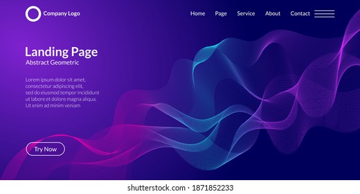 Abstract wave curve background in red, purple, and light blue gradient. It is suitable for landing pages, websites, banners, posters, etc. Vector illustration