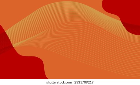Abstract wave curve background in red and dark orange gradient. It is suitable for landing pages, websites, banners, posters, etc. Vector illustration