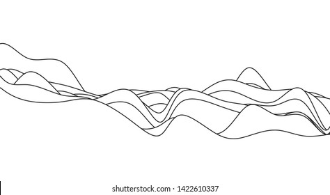 Abstract Wave Curve Geometry Contour Line Stock Vector (Royalty Free ...