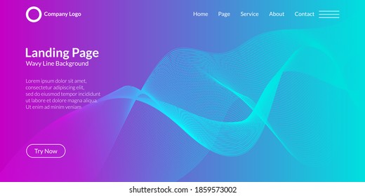 Abstract wave curve line background in purple and blue gradient. It is suitable for landing pages, websites, banners, posters, events, etc. Vector illustration