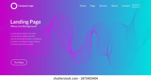 Abstract wave curve line background in purple and blue gradient. It is suitable for landing pages, websites, banners, posters, events, etc. Vector illustration
