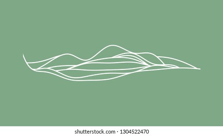 abstract wave curve, for wave minimal hill or skyline symbol 