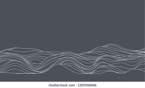 abstract wave curve, for wave minimal hill or skyline symbol 