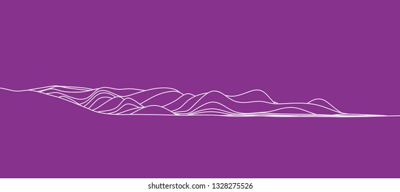 abstract wave curve, for minimal mountain hill or skyline 