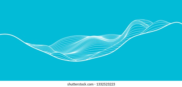 abstract wave curve, for minimal mountain hill or skyline 