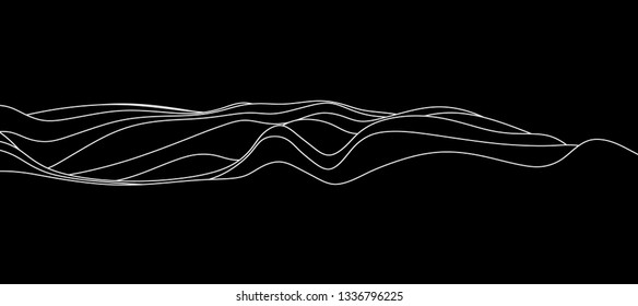 abstract wave curve, for minimal mountain hill or skyline 