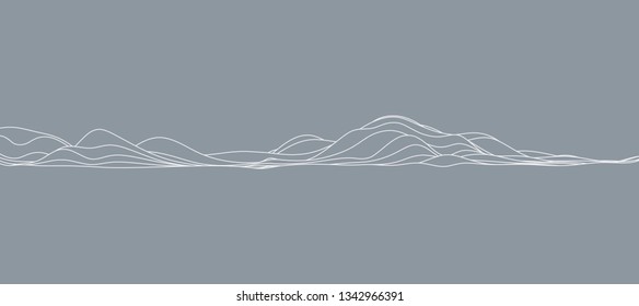 abstract wave curve, for minimal mountain hill or skyline 