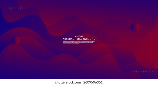 Abstract wave dark blue and red gradient 3D background. Simple and elegant wave pattern concept. Vector Eps10