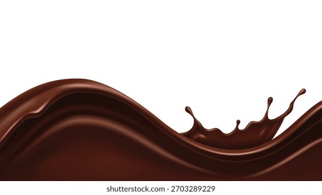 Ola Abstractas de Ilustración vectorial de chapoteo de chocolate negro