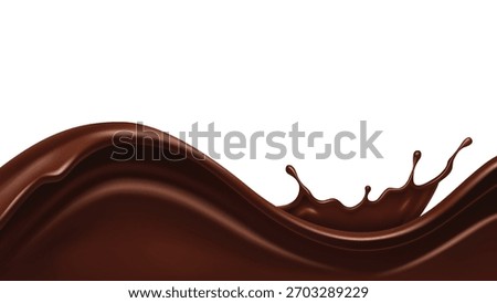 Abstract wave of dark chocolate splash vector illustration