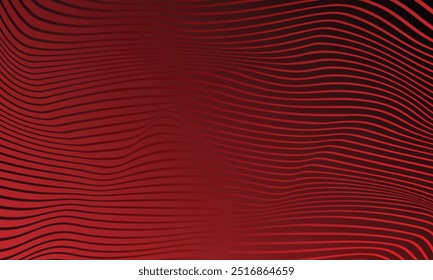 Fundo de linha vermelho-escuro de onda abstrata. Design futurista. Padrão de elemento geométrico.